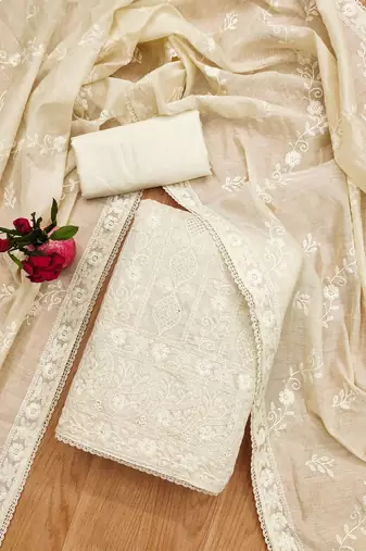 Embroidered Unstitched Dress Material