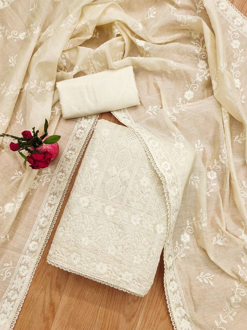Embroidered Unstitched Dress Material