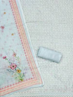 Floral Embroidered Unstitched Dress Material 3