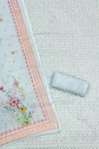 Floral Embroidered Unstitched Dress Material
