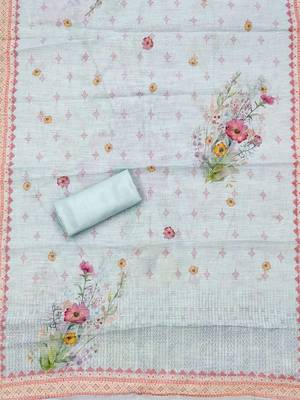 Floral Embroidered Unstitched Dress Material 4