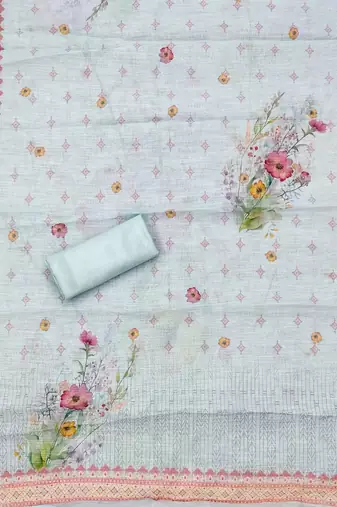 Floral Embroidered Unstitched Dress Material