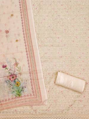 Floral Embroidered Unstitched Dress Material 3