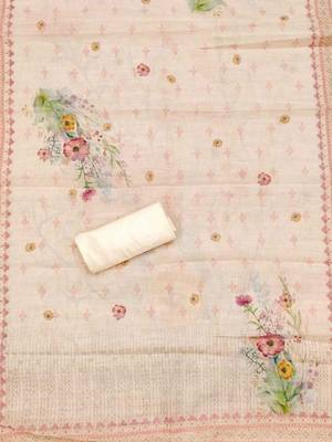 Floral Embroidered Unstitched Dress Material 4