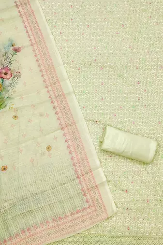 Floral Embroidered Unstitched Dress Material
