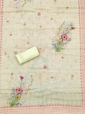Floral Embroidered Unstitched Dress Material 4