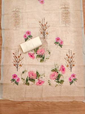 Floral Embroidered Unstitched Dress Material 3