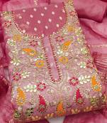 Embroidered Cotton Blend Unstitched Dress Material Dress Material