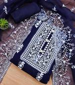 Embroidered Organza Unstitched Dress Material