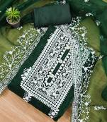 Embroidered Organza Unstitched Dress Material