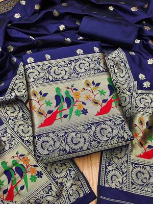 Woven Design Unstitched Dress Material 1