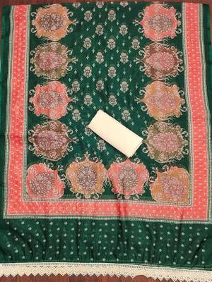 Printed Organza Unstitched Dress Material 4