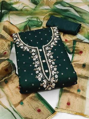 Floral Embroidered Unstitched Dress Material 1
