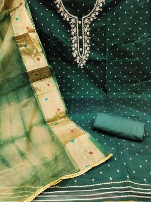 Floral Embroidered Unstitched Dress Material 2