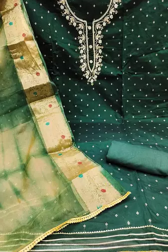 Floral Embroidered Unstitched Dress Material