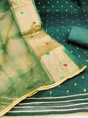 Floral Embroidered Unstitched Dress Material 4
