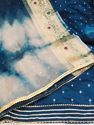 Ethnic Motifs Woven Design Beads And Stones Unstitched Dress Material 3