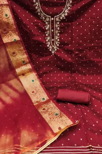 Embellished Unstitched Dress Material