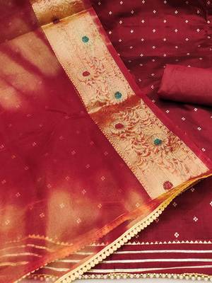 Embellished Unstitched Dress Material 4