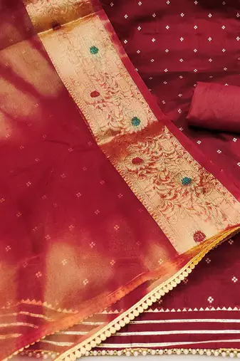 Embellished Unstitched Dress Material