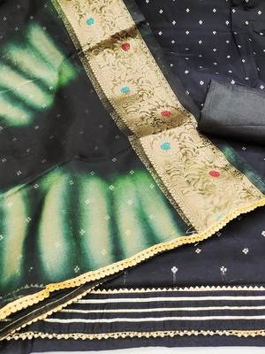 Ethnic Motifs Woven Design Beads And Stones Unstitched Dress Material 3