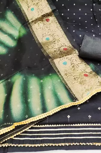 Ethnic Motifs Woven Design Beads And Stones Unstitched Dress Material