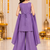 Purple floral embroidered organza kurti palazzo set with dupatta for girls