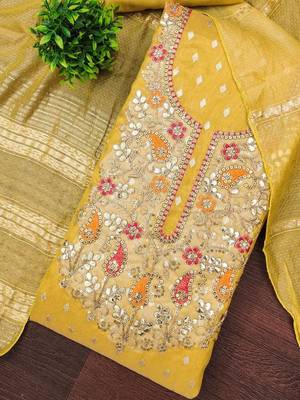 Embroidered Cotton Blend Unstitched Dress Material Dress Material 2