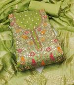 Ethnic Motifs Embroidered Unstitched Dress Material