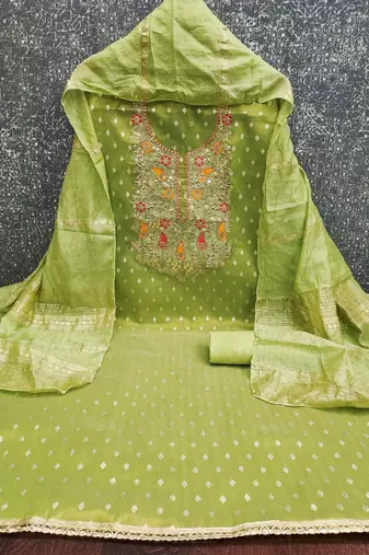 Ethnic Motifs Embroidered Unstitched Dress Material