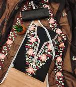 Floral Embroidered Unstitched Dress Material