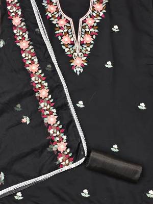 Floral Embroidered Unstitched Dress Material 3