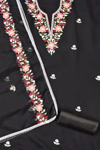 Floral Embroidered Unstitched Dress Material