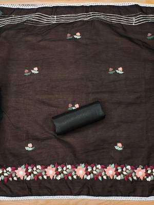 Floral Embroidered Unstitched Dress Material 4