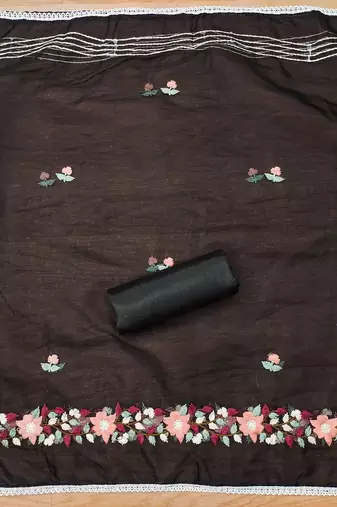 Floral Embroidered Unstitched Dress Material