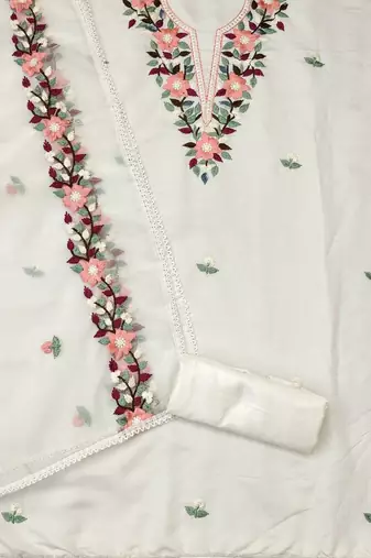 Embroidered Unstitched Dress Material
