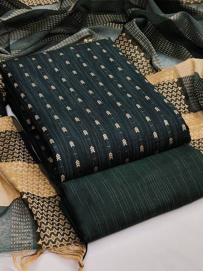 Woven Design Jacquard Unstitched Dress Material