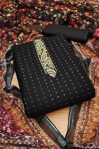 Embroidered Unstitched Dress Material