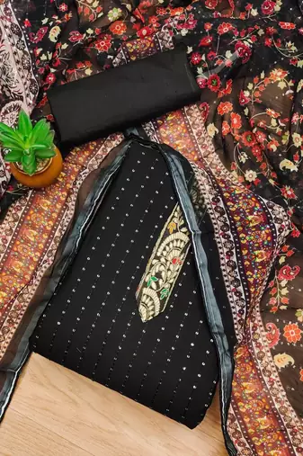 Embroidered Unstitched Dress Material