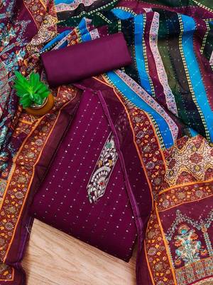 Embroidered Unstitched Dress Material 2