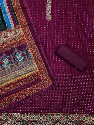 Embroidered Unstitched Dress Material 3