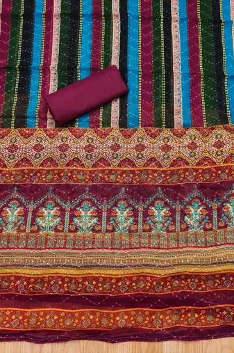 Embroidered Unstitched Dress Material