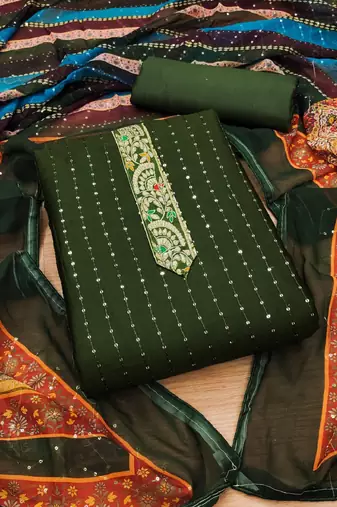 Embroidered Unstitched Dress Material
