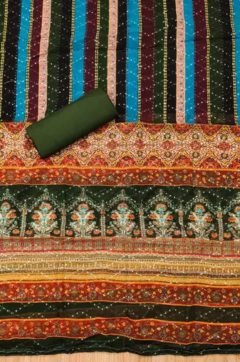 Embroidered Unstitched Dress Material