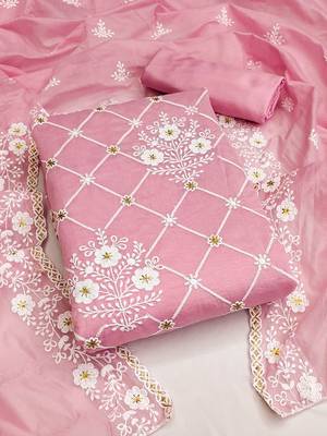 Embroidered Unstitched Dress Material 1