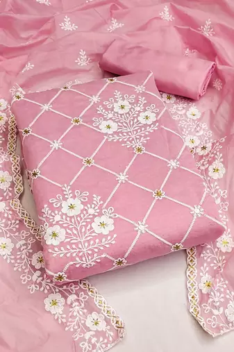 Embroidered Unstitched Dress Material
