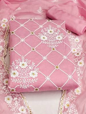 Embroidered Unstitched Dress Material 2