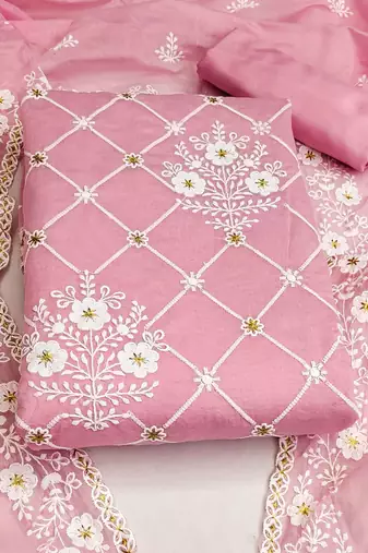 Embroidered Unstitched Dress Material
