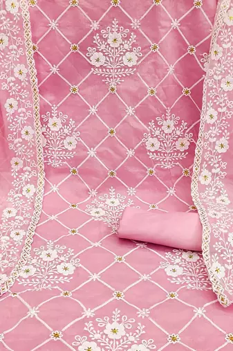 Embroidered Unstitched Dress Material
