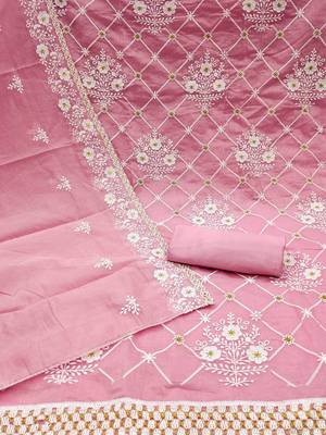 Embroidered Unstitched Dress Material 4
